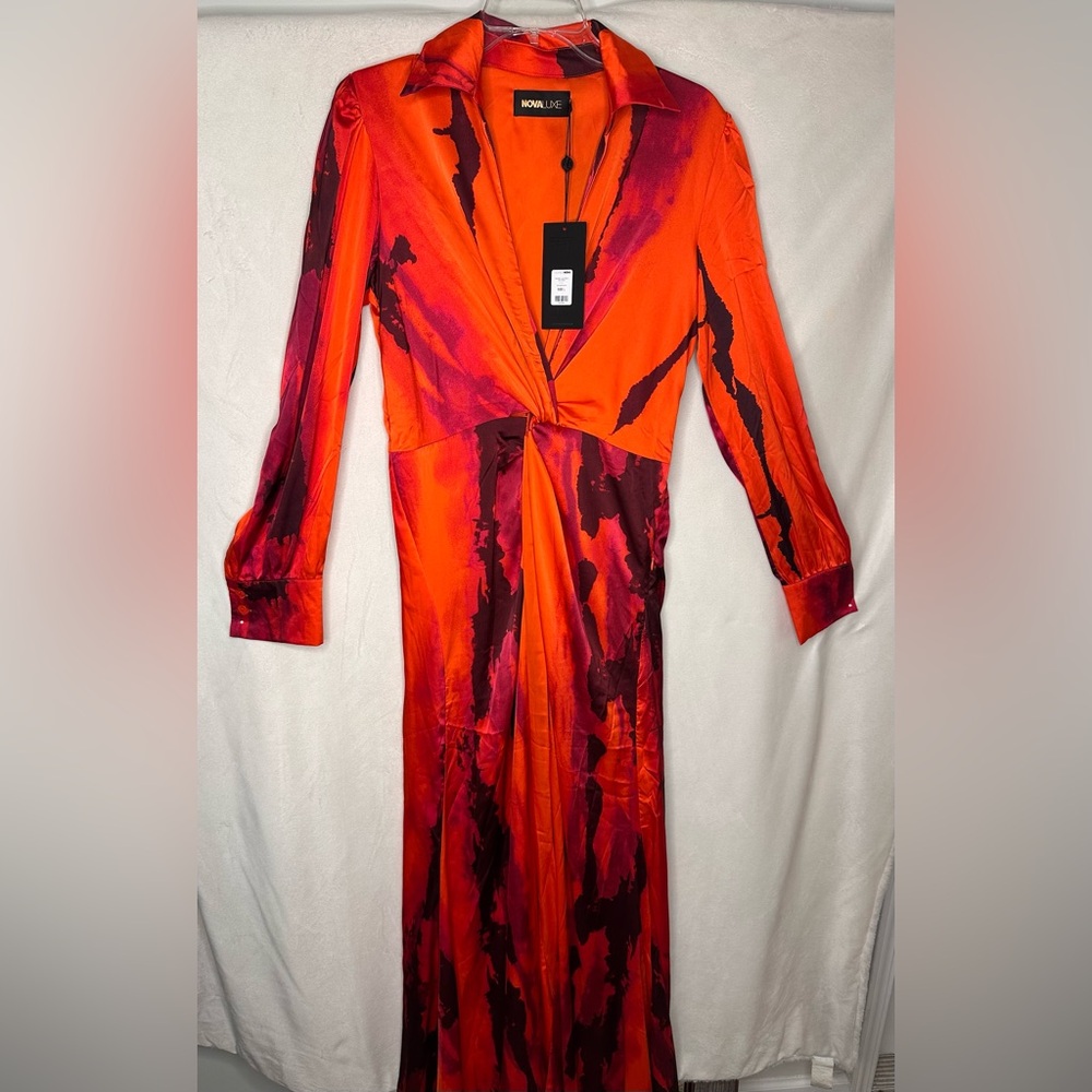 Sunset Long Sleeve Slit Dress - Picture 4 of 4